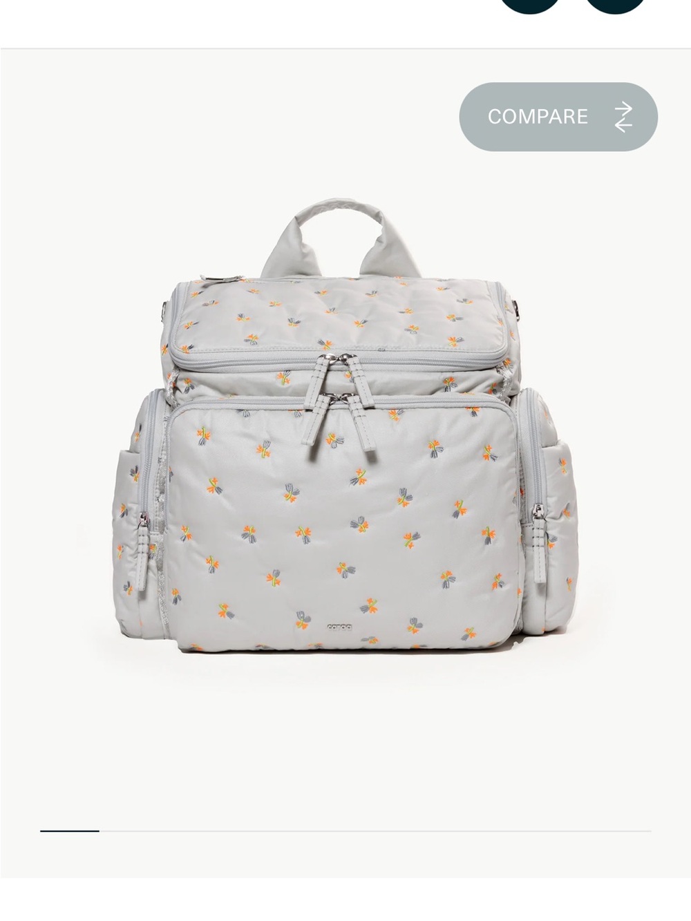 Caraa Diaper Bag in Organic Embroidered Cotton - FIRM PRICE